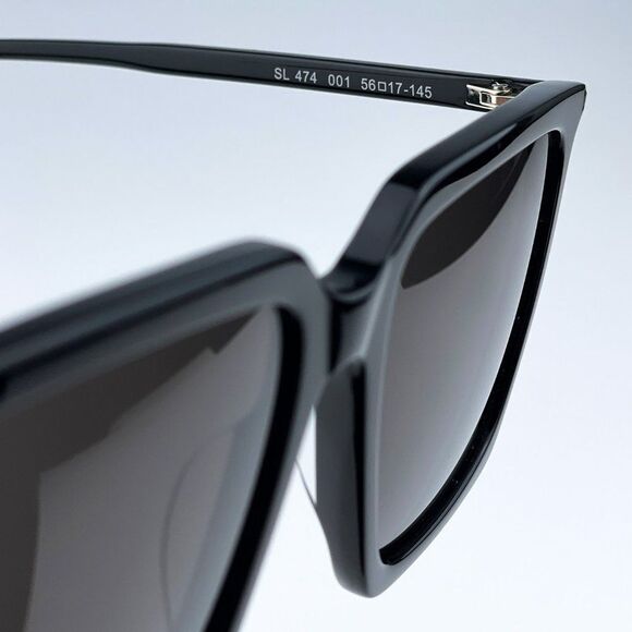 NEW Saint Laurent SL474 001 Black Square Unisex Sunglasses - Picture 12 of 13